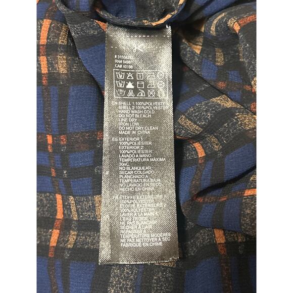 Forever 21 Women's Long Sleeve Plaid Sheer Mesh Button Up Shirt Top Size 1X - Picture 4 of 4